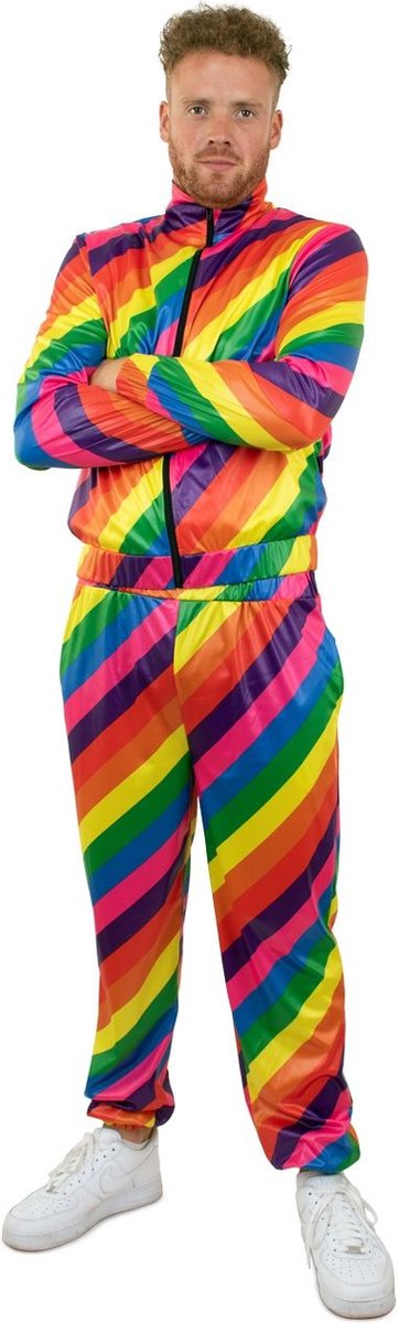 Grappig & Fout Kostuum | Rennen Over De Regenboog | Man | Medium | Carnaval kostuum | Verkleedkleding